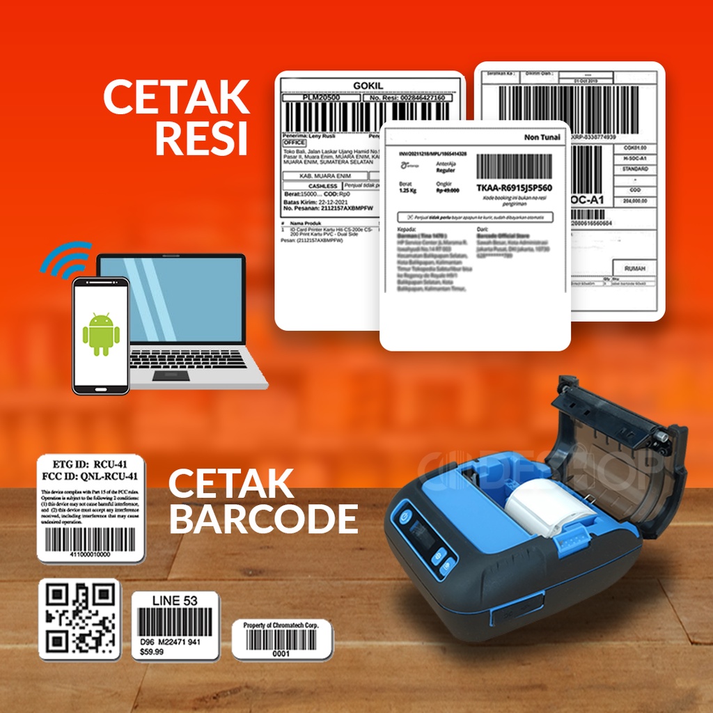 Printer Bluetooth Codesoft HPM300el Cetak Struk Kasir