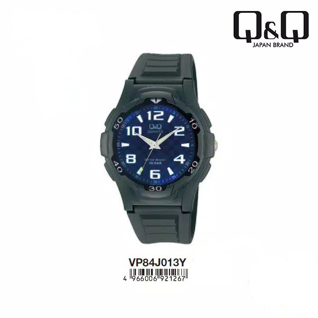 QnQ  Q&amp;Q QQ VP84J VP84 VP84J001Y Jam Tangan Pria Anti Air Water Resist Rubber Strap Unisex ORIGINAL