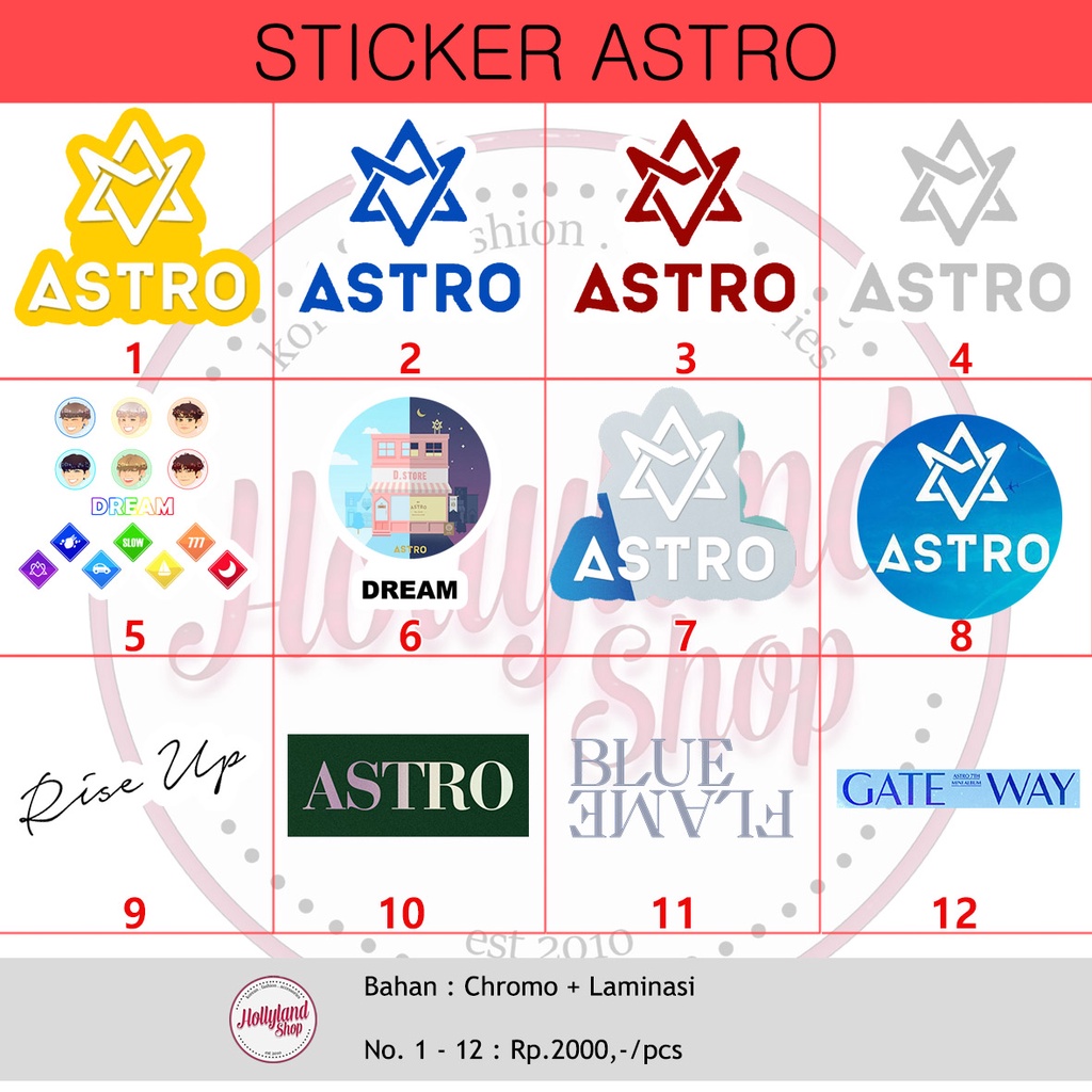 

Sticker ASTRO Logo part 1 (5pcs Stiker) Unofficial