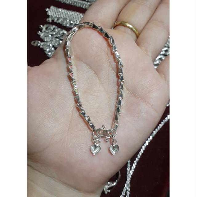 Gelang padi dewasa perak murni