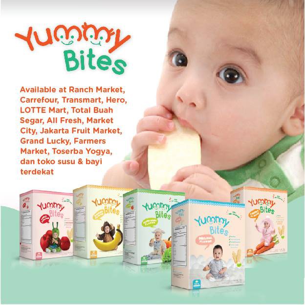 Yummy Bites Baby Rice Crackers 50gr ( 6mo+, Diatas 6 Bulan