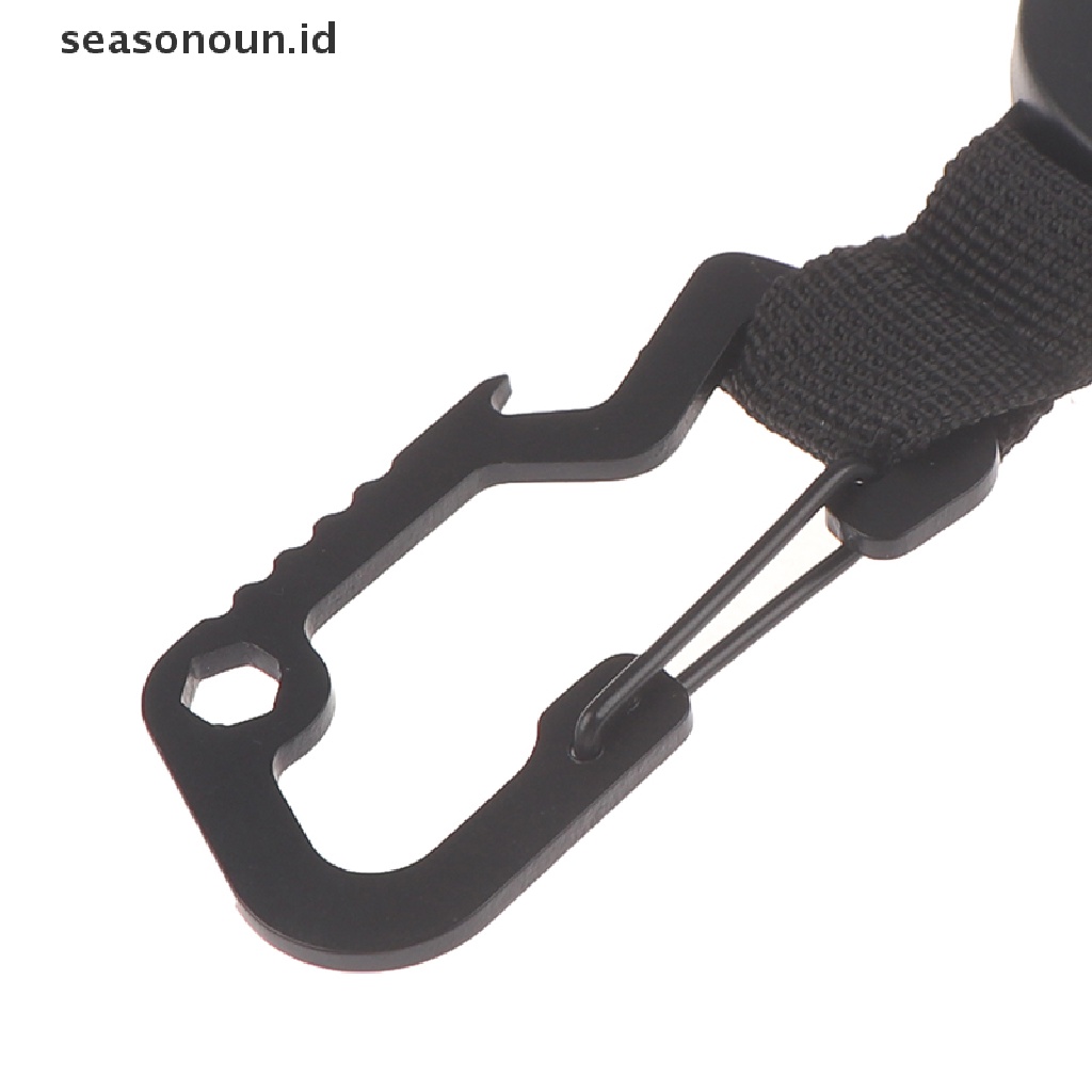 【seasonoun】 Retractable Keychain Heavy Duty Badge Holder Reel with Multitool Carabiner Clip .