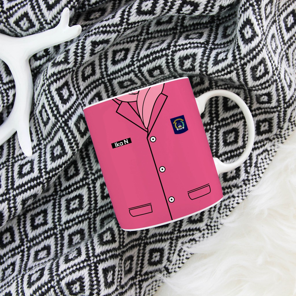 Mug Custom Satuan Unik / Gelas / Cangkir Custom - SERAGAM BHAYANGKARI (bisa gambar sendiri / nama)