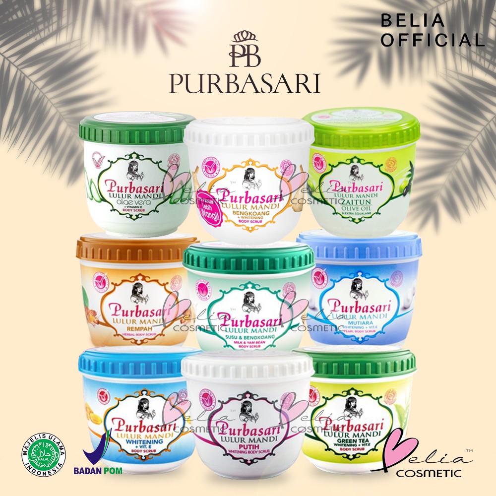 ❤ BELIA ❤ Purbasari Lulur Mandi | Body Scrub 125 ml | 235 ml (✔️BPOM)