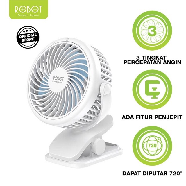 ROBOT RT-BF10 Portable Fan, Mini Fan Kipas Angin Mini - Garansi Resmi 1 Tahun