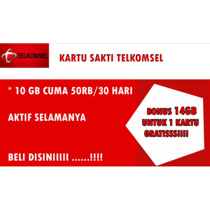 (COD) Kartu sakti Telkomsel 10Gb Cuma 50K aktif selamanya