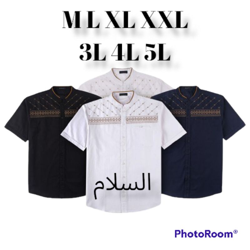 baju Koko bordir pria dewasa terbaru terlaris Matt katun size M-5L