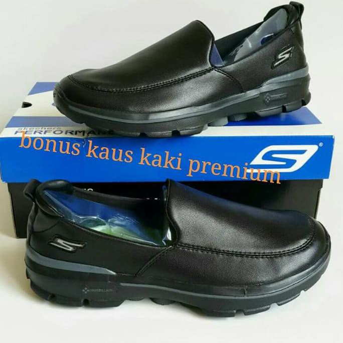 promo sepatu pria sepatu kulit sepatu skechers leather go walk 3 terbaru