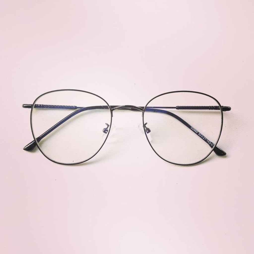 Frame Kacamata Oval Metal Black