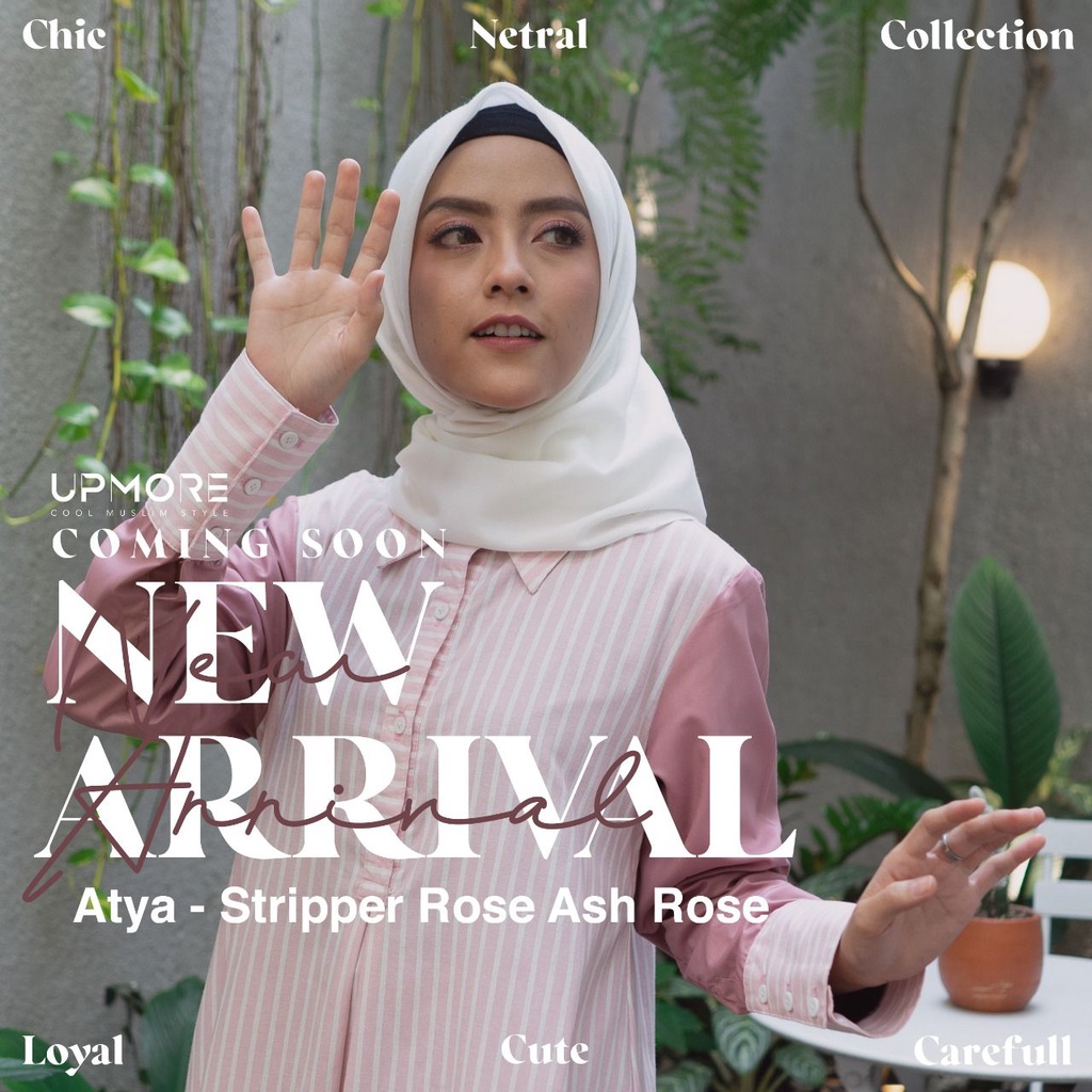 [ COD ] BAJU SETELAN WANITA UPMORE ATYA STRIPPER ROSE - ASH ROSE // BAJU SETELAN WANITA DEWASA ATASA