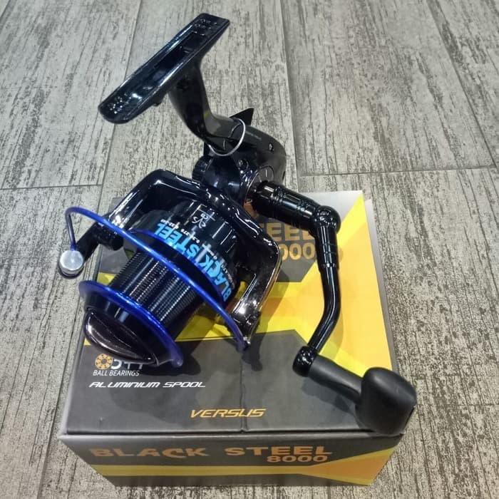 alat pancing mantul habis Reel Pancing Versus Black Steel Blue 8000 5+1