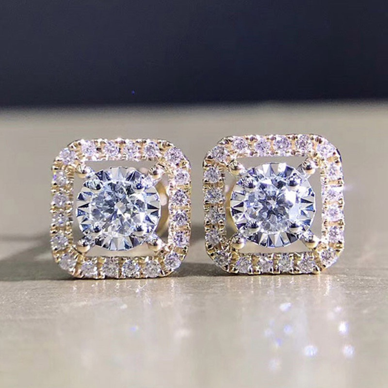 Classic Design Women Stud Earrings Inlaid Cubic Zirconia Luxury Female Accessories Exquisite Gifts Timeless Style Jewelry