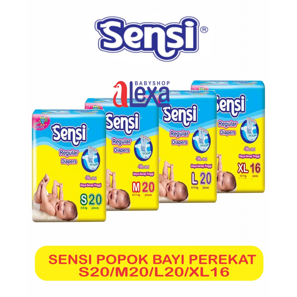 SENSI popok perekat -  diapers bayi newborn tape NB 12 S20 M20 L20 XL16