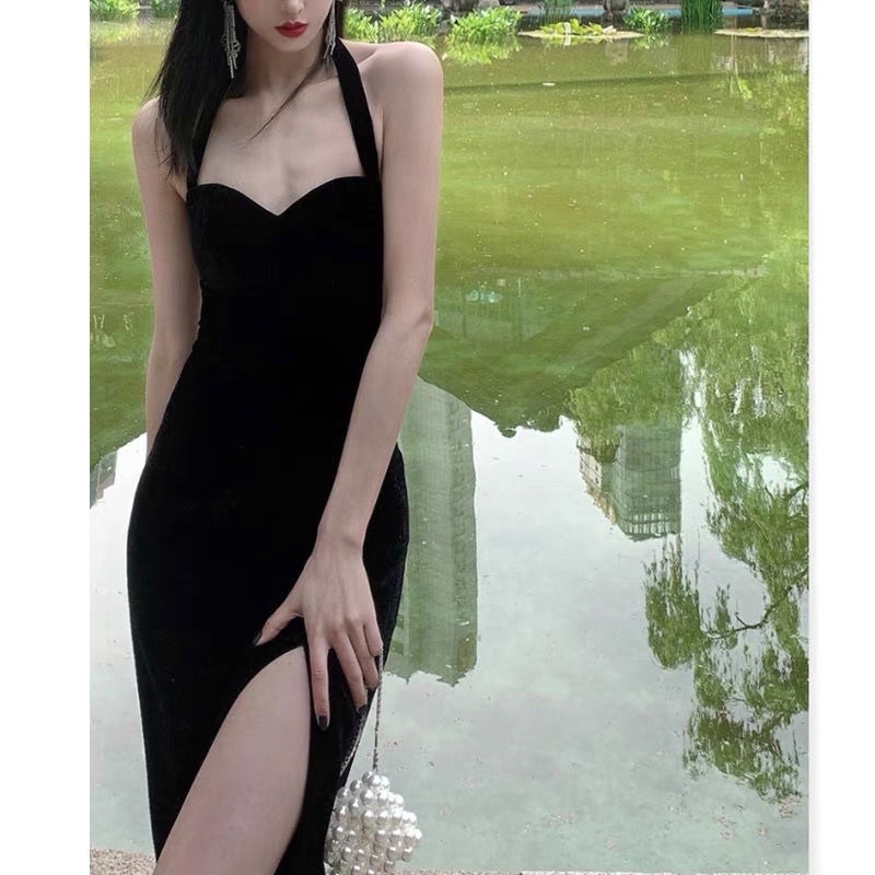 DB17/19 Sexy midi dress bodycon halter / Dress pantai / dinner dress