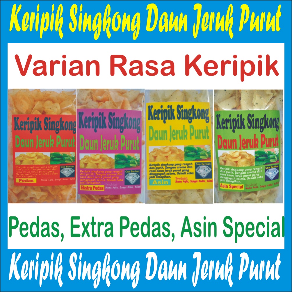 

Keripik Singkong Daun Jeruk Purut All Varian Semua Rasa | Snack Cemilan Makanan Kota Banjarmasin