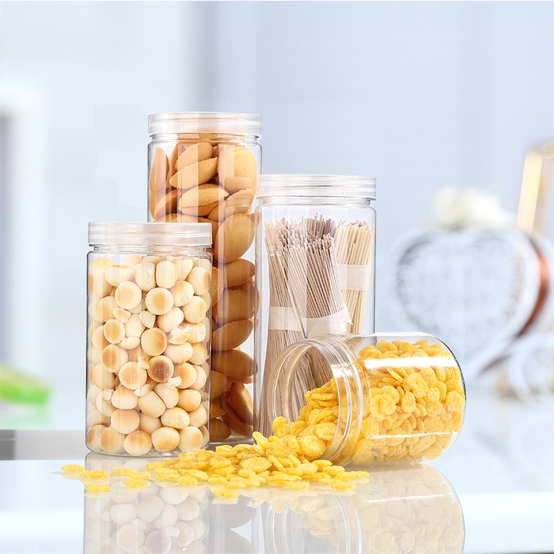 Hot Sale/Kulkas Makanan Plastik PET Sealed Jar Fresh Food Kaleng/Kotak Penyimpanan Biji Bijian Kacang Plastik Transparan Dapur/Aksesoris Organizer Dapur