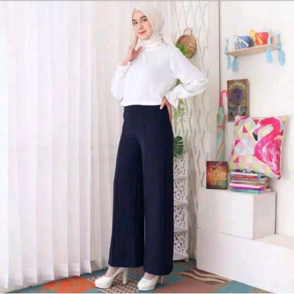 Celana Panjang Kulot Wanita Clana Panjanh Wanita Basic HW Irene Cullote Scuba Kekinian Wide Leg Kulot Terbaru Premium Bisa Bayar Ditempat-1
