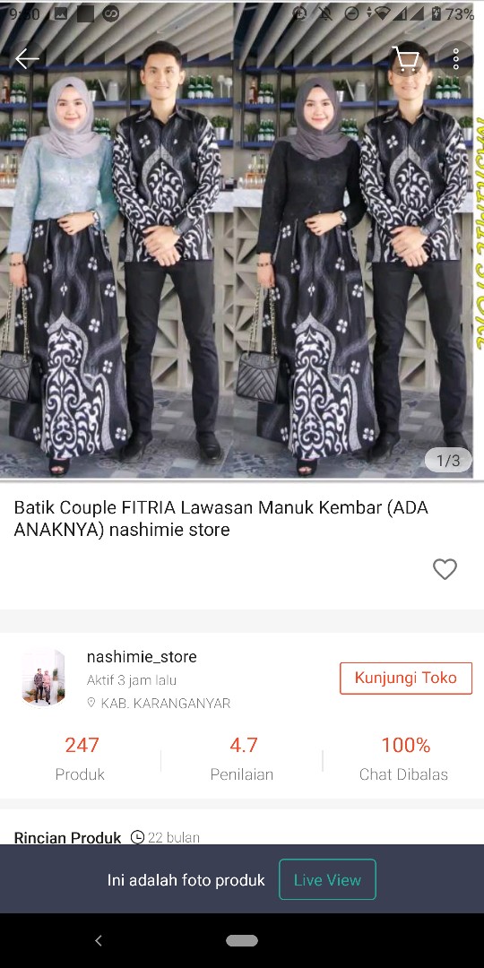 Batik Couple Fitria Lawasan Manuk Kembar (ada Anaknya) Nashimie Store