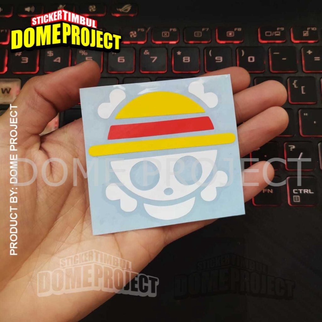 STIKER  MOTOR CUTTING DECAL MOTOR KACA MOBIL HELM KOPER LOGO ANIME ONE PIECE LUFFY STICKER AESTHETIC KEREN IMPORT