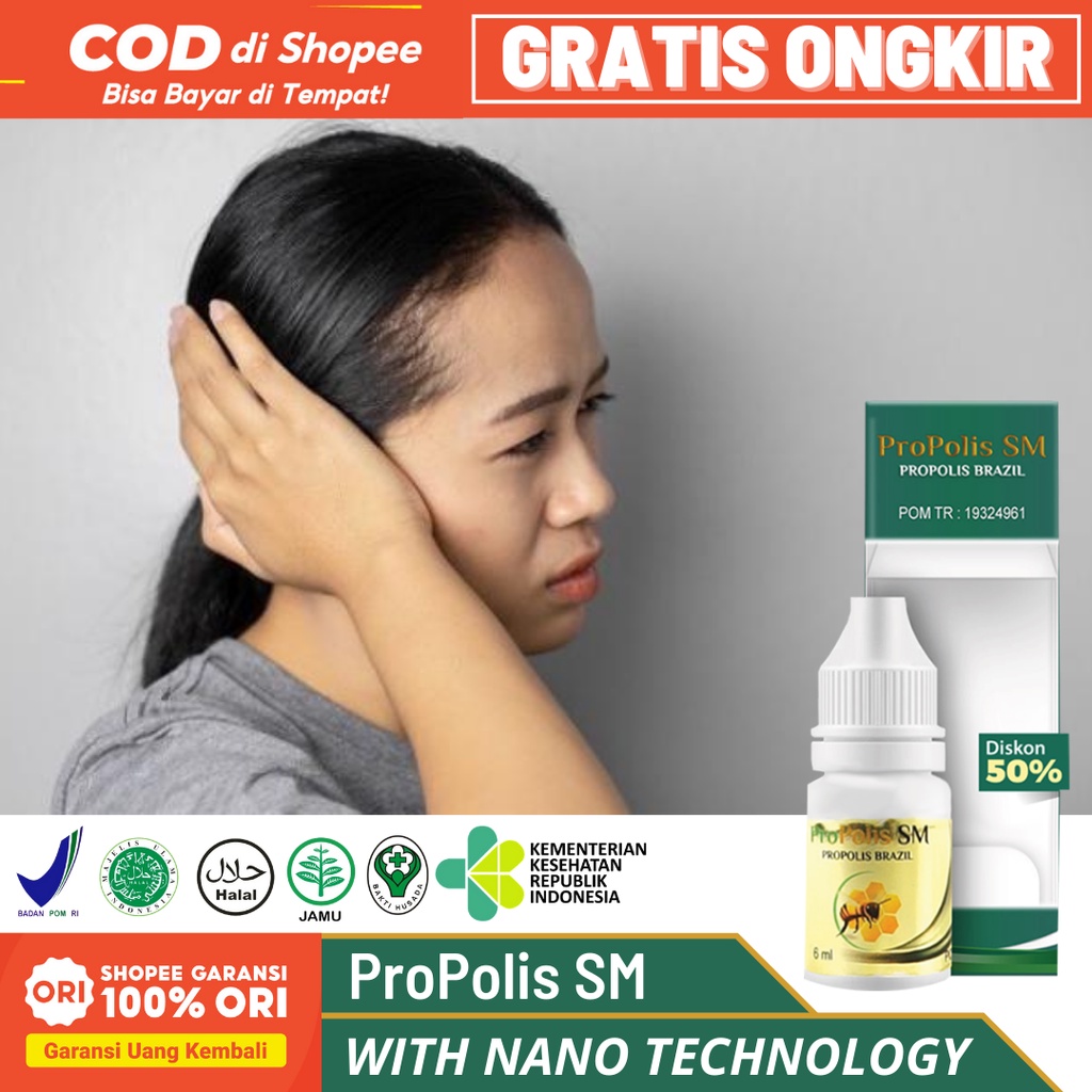 Propolis SM Obat Tetes Telinga, Obat Telinga Bernanah, Obat Telinga Berair, Obat Telinga Congek