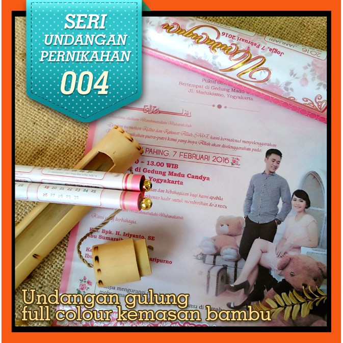 Undangan gulung bambu full colour kemasan bambu (JOGJA ETNIKA)