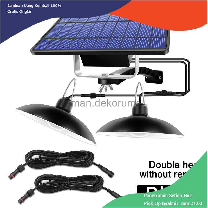 TD-DHA TaffLED Lampu LED Solar Panel Waterproof Two Light White - 191006ZK