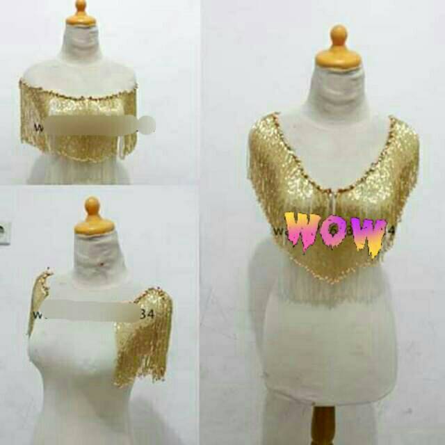 Choker hiasan dada payet juntai kekinian