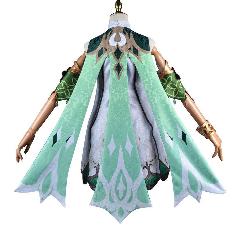 【Wetrose】Genshin Impact Sumeru Nahida Lesser Lord Kusanali Cosplay Costume Grass God Dendro Archon Set, Nahida Wig