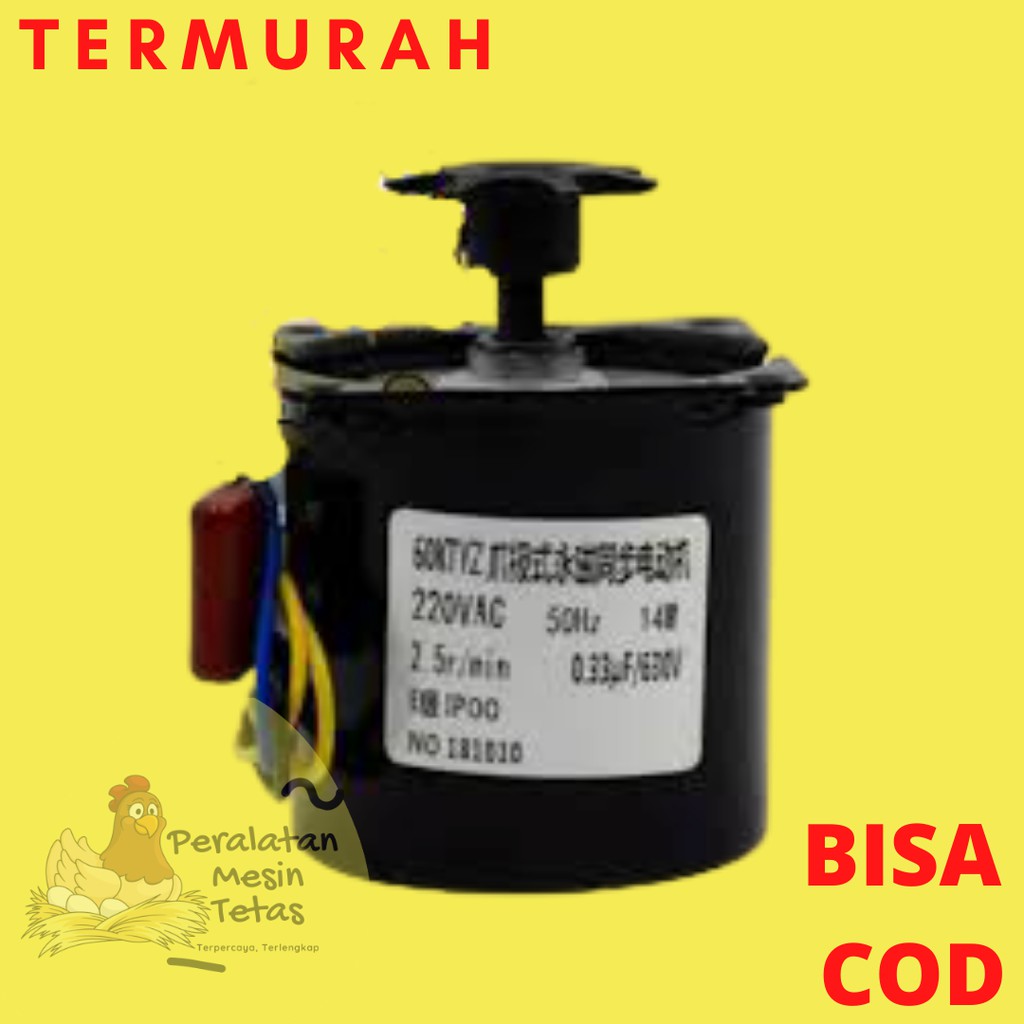 Motor Synchronous 68Ktyz 2.5 RPM Untuk Rak Ayun Mesin Tetas Sampai Kapasitas 5000 Butir