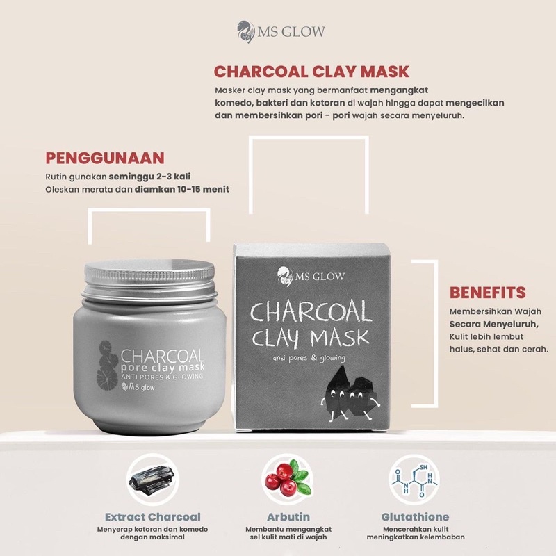 Ms Glow Clay Mask Charcoal