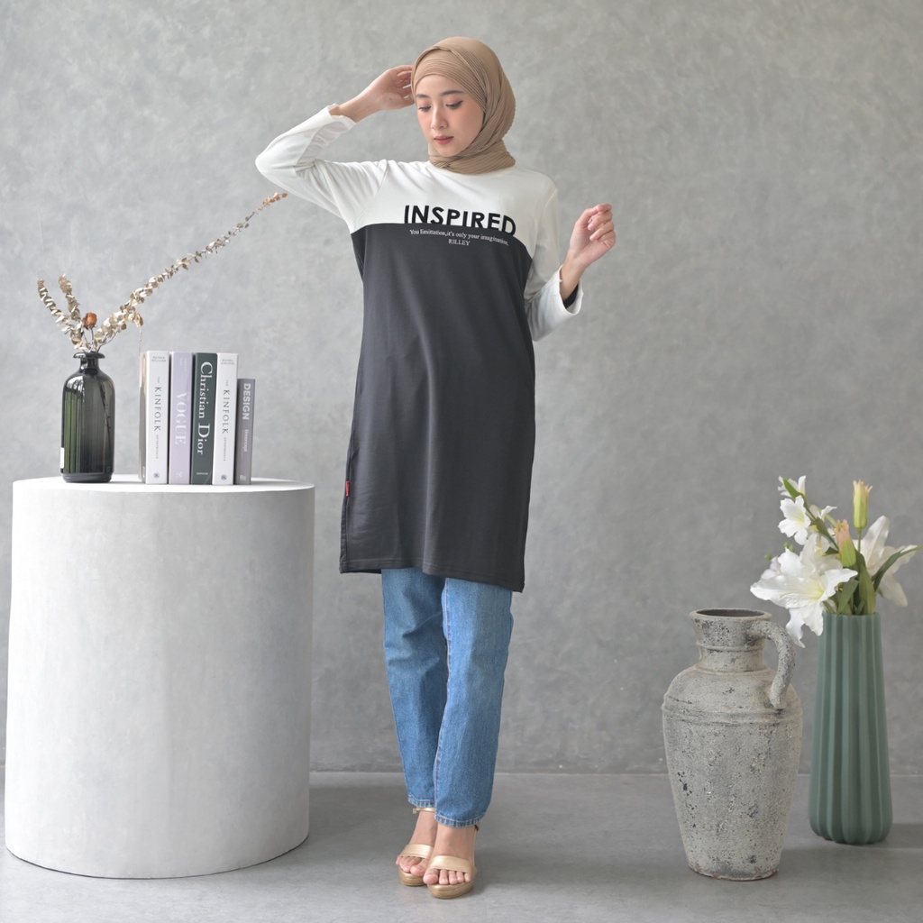 RILLEY - Kaos Tunik Poppy Wanita | Sweater Cewek | Switer Sweeter Hoodie Kaos Baby Terry Cewek Terba