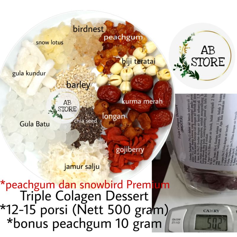 

abstore *Paket TRIPLE COLAGEN BIGGER (peach gum super A+ +snowbirdnest+snow lotus)