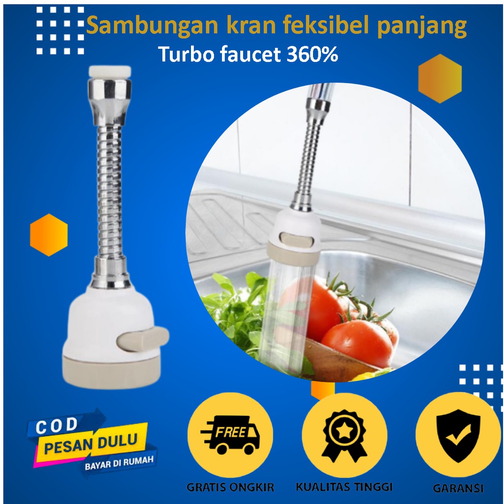 Sambungan kran air cuci piring fleksibel westafel shower 360 derajat 3 mode panjang