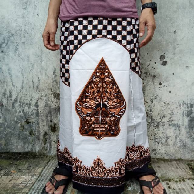 Kain Sarung Batik Pria Motif Wayang Gunungan Semar Asli Jawa Kualitas Premium | Sarung Motif Wayang