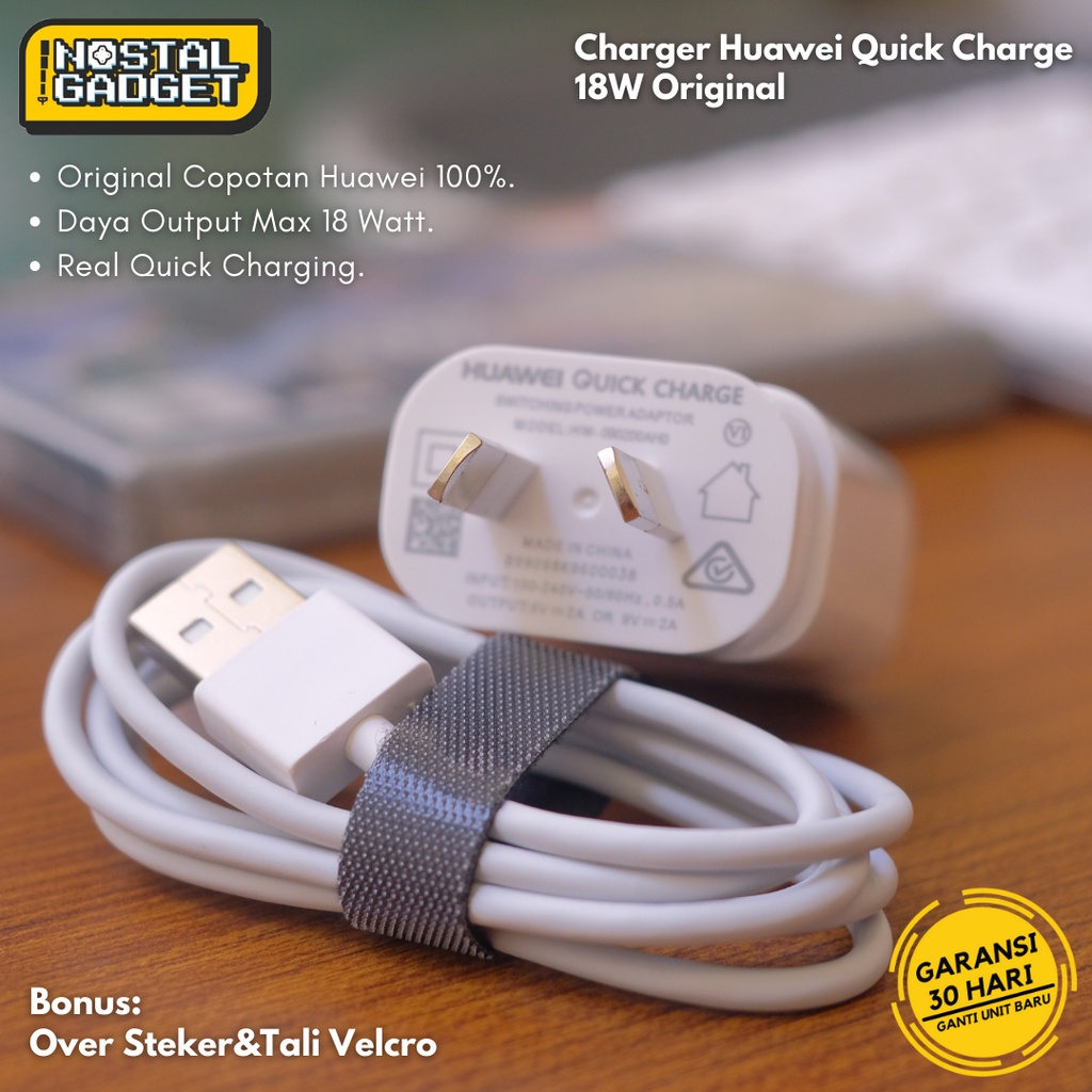 Charger Huawei Quick Charger 18W Type C P9, P10, P20 Lite Nova 2, Nova 3, Nova 4 Original Copotan