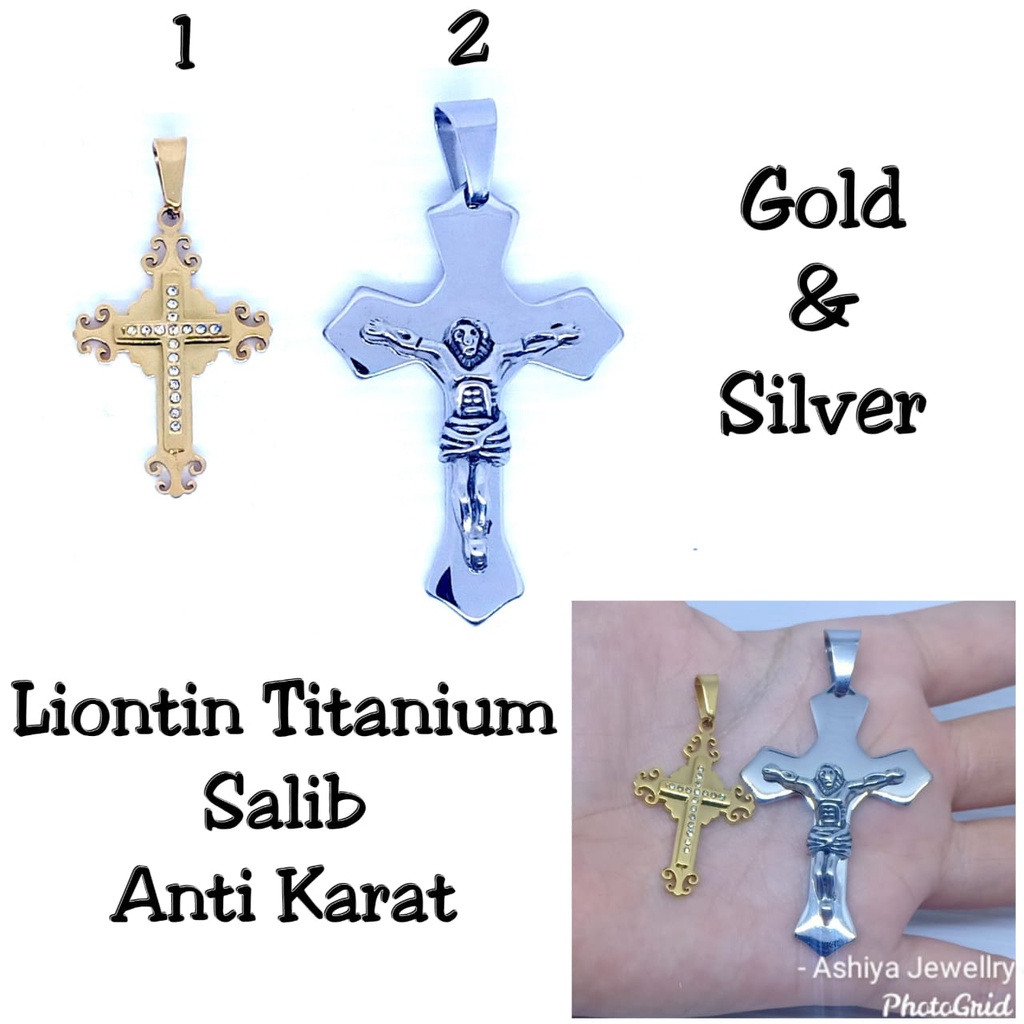 Liontin Titanium Salib Import Premium Anti Karat