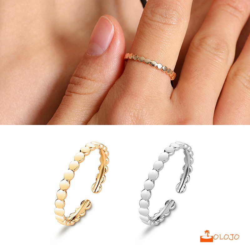 OLOJO Pembukaan Cincin  Charms Gelombang  Versi korea Adjustable Jewelry