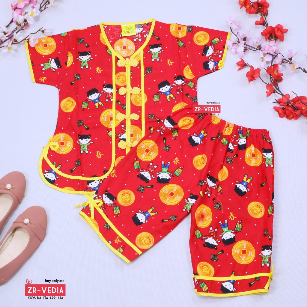 Setelan Sanghai Anak uk 4 Tahun / Baju Chinese Baju Imlek Balita - Couple Anak Laki Perempuan