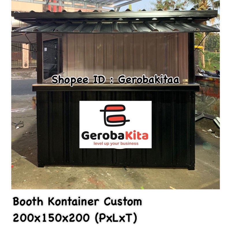 booth container ukuran besar / booth container dengan alas/ booth kontainer beralas