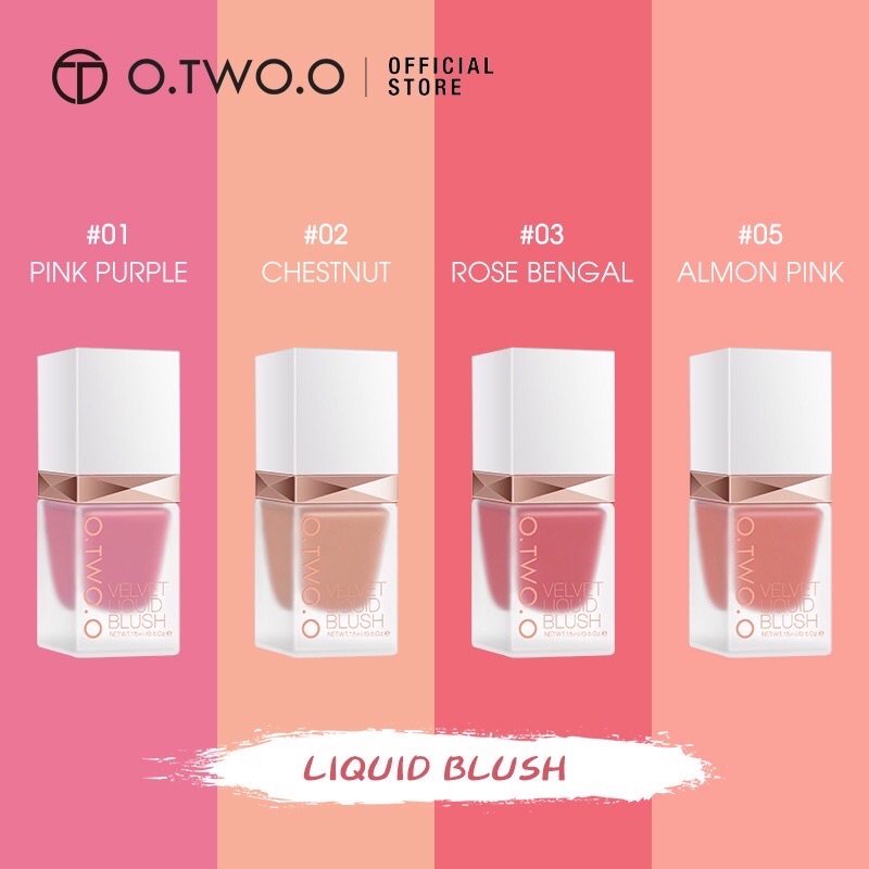 O.TWO.O Liquid Blush On Very Light Texture Color Long Lasting