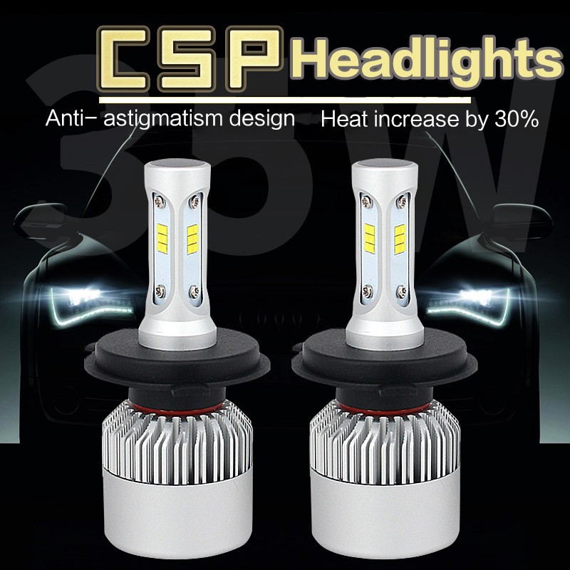 2PCS【In stock】CSP S2 LED Car H1 H3 H4 H7 H11 9005 9006 Headlight Bulbs Auto Headlamp