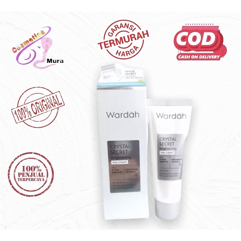 [ 15 ml siang malam ] WARDAH crystal secret day cream 15ml / CREAM WHITE SECRET DAY WARDAH || wardah crystal secret day gel 15 ml || wardah crystal secret night cream tube 15 gr