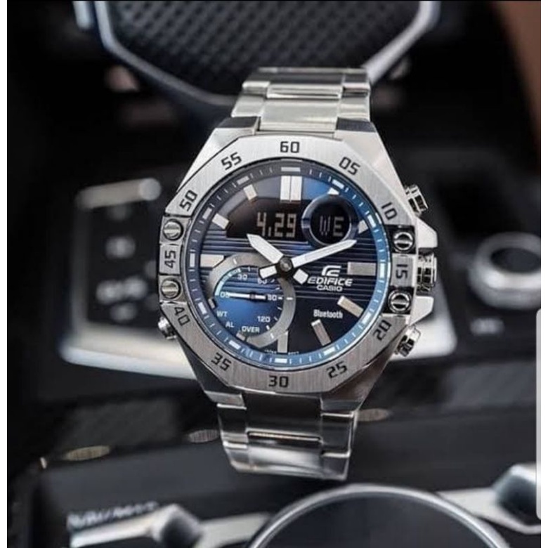 Jam Tangan / Arloji Casio Edifice ECB10 Bluesil Fullset Box Original