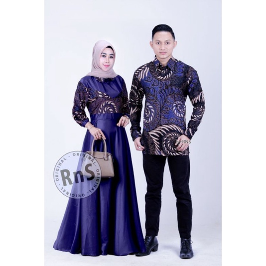 Bisa Pisah Batik Couple Keluarga Sania Ruffle Ori Ndoro Jowi TERMURAH Velvet Navy Original Afiani - Baju batik Keluarga Sarimbit Ayah Ibu Dan Anak - Batik