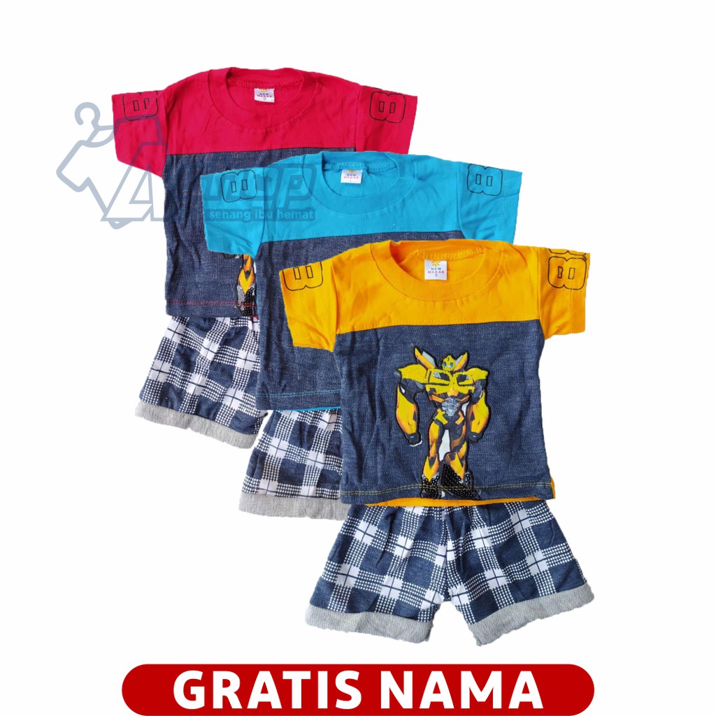 Baju Bayi Setelan Bumblebee (Transformers) LED 0-18 Bulan