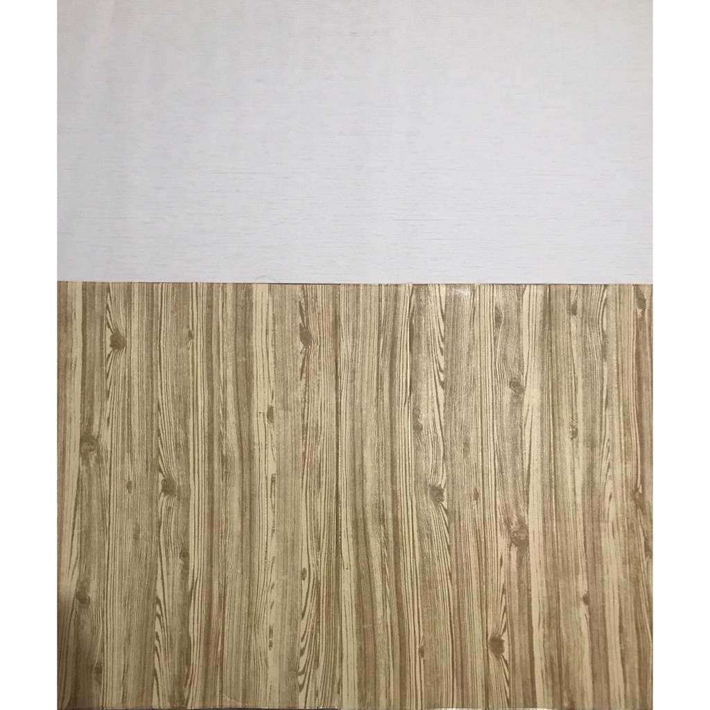 (Wallpaper Bandung) Wallfoam Kayu 70 x 70 cm Tebal 6 mm / foam Kayu Cream / Foam Motif Kayu / Kayu / Stiker Foam / Foam 3d-6