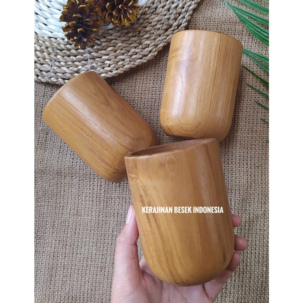 GELAS TABUNG KAYU JATI// Gelas kopi// Gelas minum// Gelas kayu// Gelas murah// Kerajinan kayu