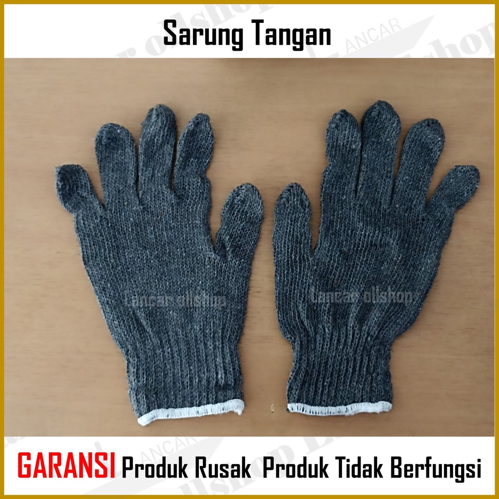 Sarung Tangan Safety / Sarung Tangan Kain Katun Abu Abu Benang Rajut Super