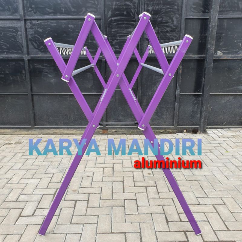 TURBO - Jemuran Baju Super Jumbo / Pakaian / Lipat / Aluminium Warna /180 CM / 1,8 Meter / Unggu