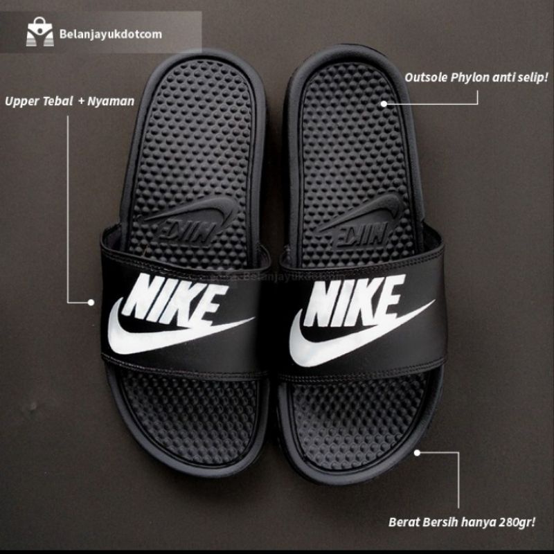 NIKE BENASSI BLACK- ORIGINAL / SANDAL SLIDE PRIA